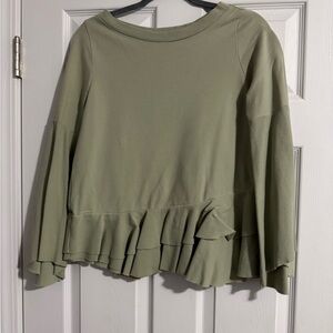 Altar'd State Sage Green Ruffle Blouse